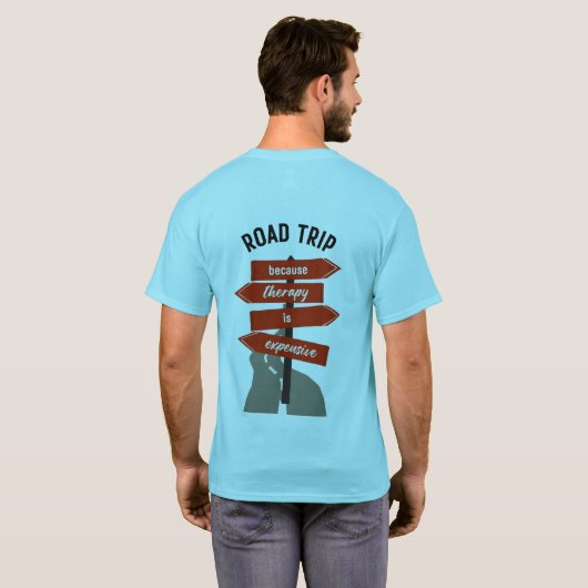 Streetwear Road Trip Heren Basic T-shirt (Achterkant volledig)