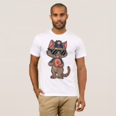 Streetwise Police Cat – 90s Cartoon Donut Cop T-shirt (Voorkant volledig)