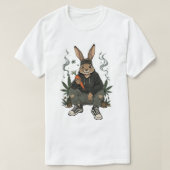 Streetwise Rabbit Smoking Art T-shirt (Design voorkant)