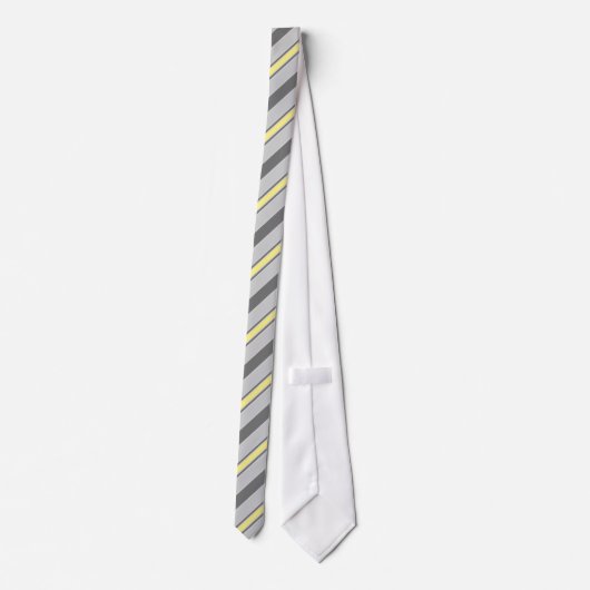 Streifen gelb grau stripes yellow grey gray stropdas (Achterkant)