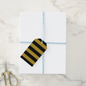 Streifen Gold Schwarz Cadeaulabel (Met Touw)