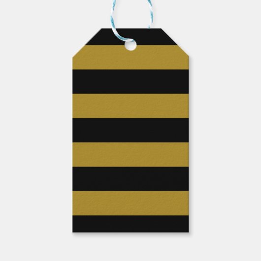 Streifen Gold Schwarz Cadeaulabel (Voorkant)