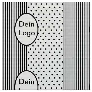 Streifen Punkte Medaillon für eigenes Logo Initial Stof