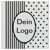 Streifen Punkte Medaillon für eigenes Logo Initial Stof (Close Up)