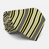 Streifen stripes grau gelb gray grey yellow stropdas (Opgerold)