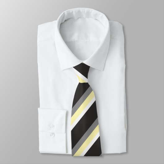 Streifen stripes grau grey gray gelb yellow stropdas (Gebonden)
