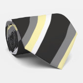 Streifen stripes grau grey gray gelb yellow stropdas (Opgerold)