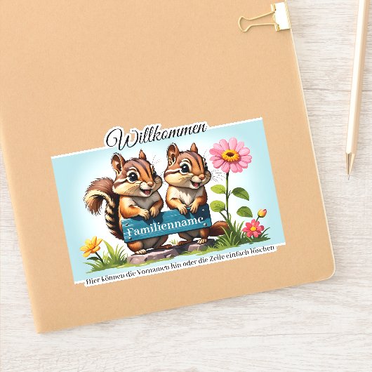 Streifenhörnchen informieren sticker (Notitieboek)