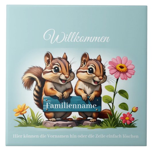 Streifenhörnchen informieren tegeltje (Voorkant)