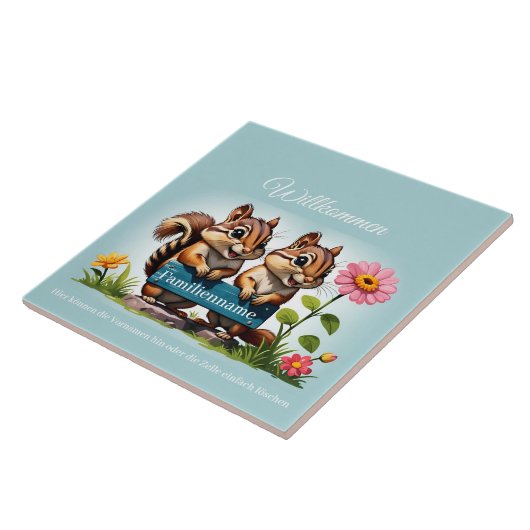 Streifenhörnchen informieren tegeltje (Zijkant)