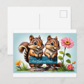 Streifenhörnchen schicken Grüße Briefkaart (Voorkant / Achterkant)