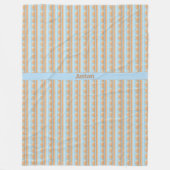 Streifenmuster blau braun grau fleece deken (Voorkant)