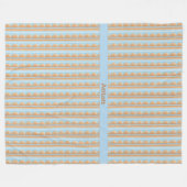 Streifenmuster blau braun grau fleece deken (Voorkant (Horizontaal))