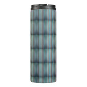 Streifenmuster blau grau thermosbeker (Achterkant)