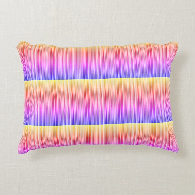 Streifenmuster regenbogenfarben accent kussen (Voorkant)