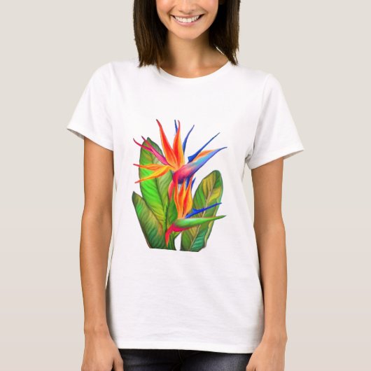 Strelitzia Bird of Paradise Flower T-shirt (Voorkant)