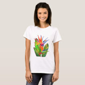 Strelitzia Bird of Paradise Flower T-shirt (Voorkant volledig)