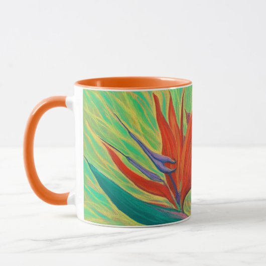 Strelitzia Bird of Paradise Tropical Flower Art Mok (Links)