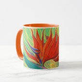Strelitzia Bird of Paradise Tropical Flower Art Mok (Voorkant links)