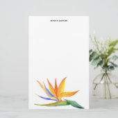 Strelitzia | Gele tropische ventilatornaam Briefpapier (Staand voorkant)