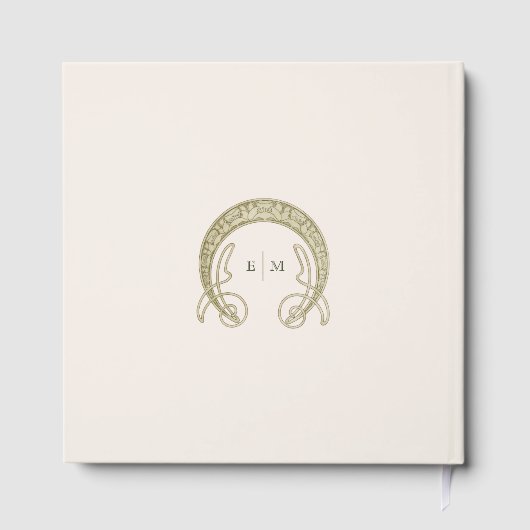 Strelitzia Gold Wedding Art Nouveau Gastenboek (Achterkant)