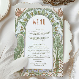 Strelitzia Menu Huwelijk  Art Nouveau Kaart