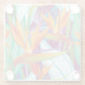 Strelitzia Pattern Glazen Onderzetter (Achterkant)