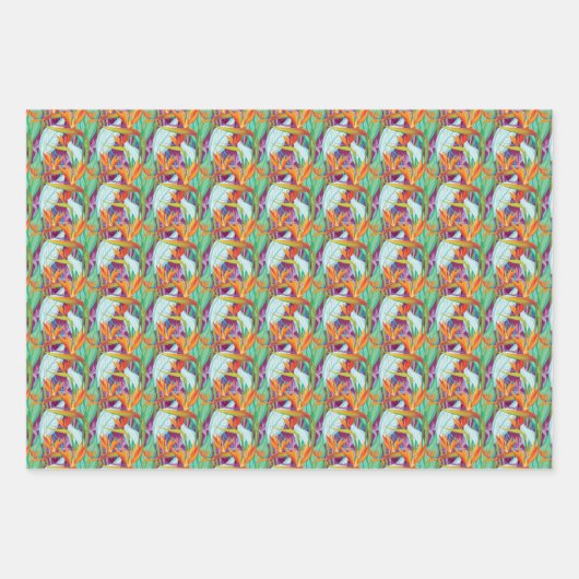 Strelitzia Pattern Inpakpapier Vel (Voorkant)