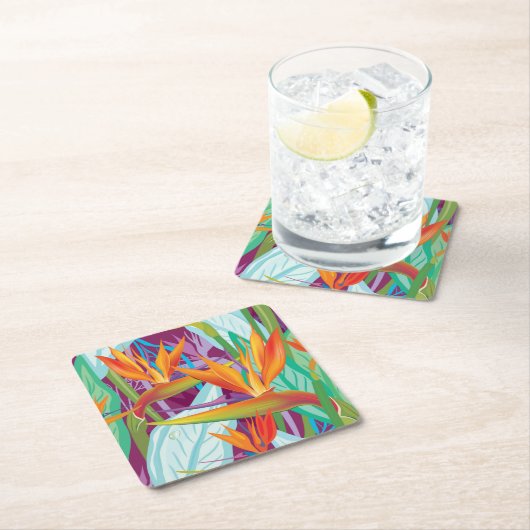 Strelitzia Pattern Kartonnen Onderzetters (Insitu)