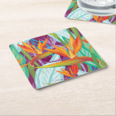 Strelitzia Pattern Kartonnen Onderzetters (Schuin)