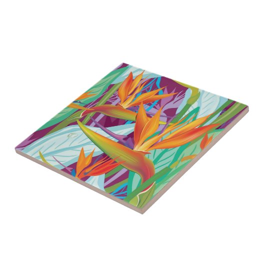 Strelitzia Pattern Tegeltje (Zijkant)