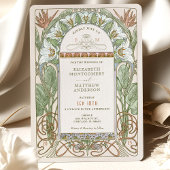 Strelitzia Wedding Invitations Art Nouveau Mucha Kaart