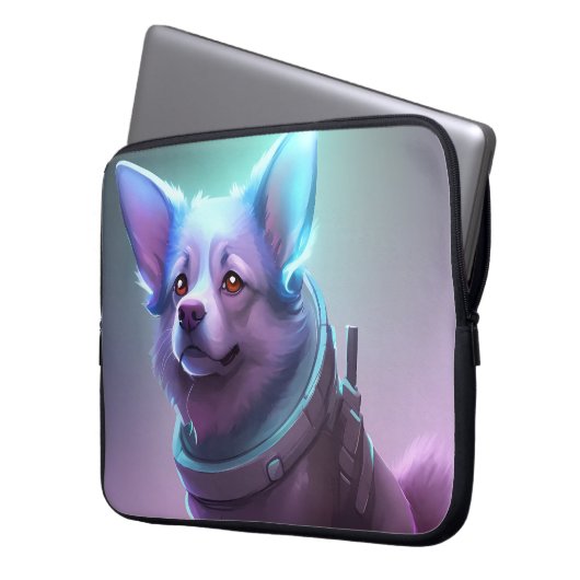 Strelka - de Sovjet-ruimtehond Laptop Sleeve (Voorkant Links)