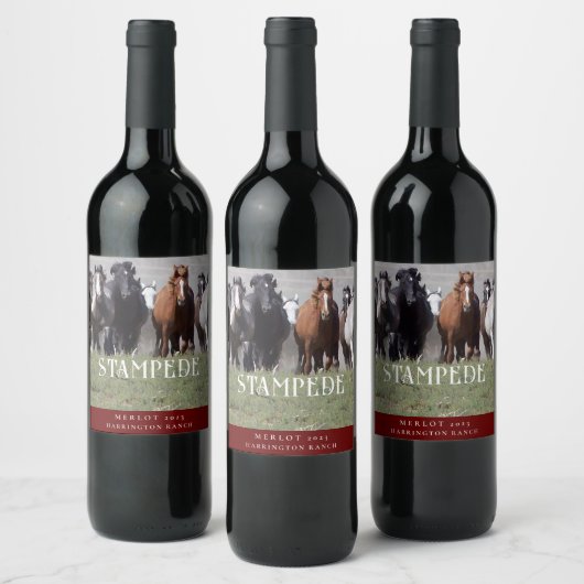 strempede Westerne Etiketten voor aangepaste wijn (Flessen)