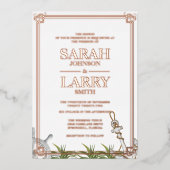Streng en Roos Gold Traditional Wedding Folie Uitnodiging (Voorkant)
