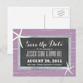 Streng Startvis Violet Weathered Wood Bespaar de d Aankondigingskaart (Voorkant / Achterkant)