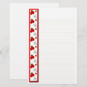 Strenge en gebluste aardbeien briefpapier (Voorkant / Achterkant)