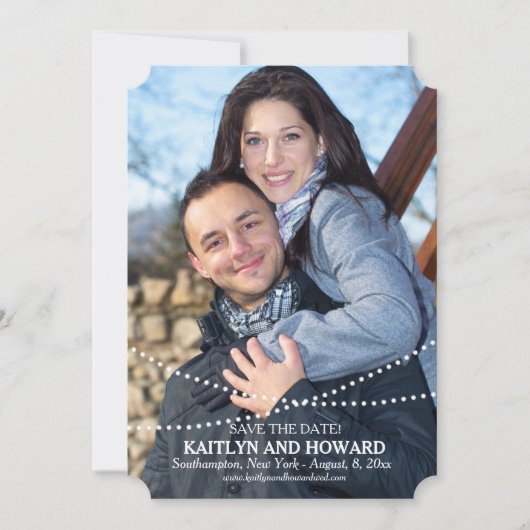 Strengen Kralen Foto Save the Date Aankondiging (Voorkant)