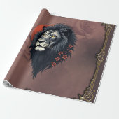 Strength and delicacy united, a black lion cadeaupapier (Uitgerold)
