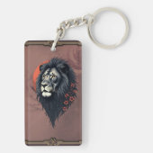 Strength and delicacy united, a black lion sleutelhanger (achterkant)