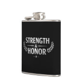 Strength and Honor Black Stainless Steel Hip Flask Heupfles (Links)