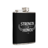 Strength and Honor Black Stainless Steel Hip Flask Heupfles (Rechts)