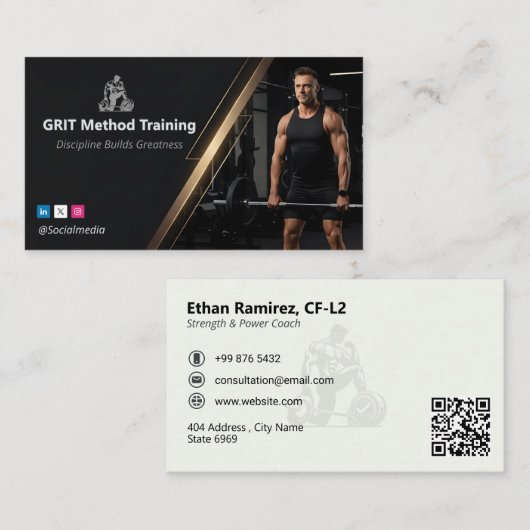 Strength Coach | Luxury Fitness Visitekaartje (Voorkant / Achterkant)