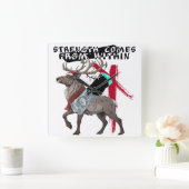 Strength Comes From Within Reindeer Vierkante Klok (Huis)