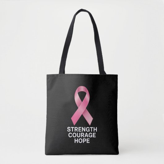 Strength Courage Hope – Cancer Awareness Survivor  Tote Bag (Voorkant)