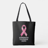 Strength Courage Hope – Cancer Awareness Survivor  Tote Bag (Achterkant)