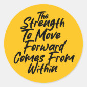 Strength From Within Mindset Ronde Sticker (Voorkant)