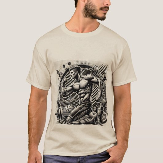 Strength Mode: Athletic Energy Design T-shirt (Voorkant)