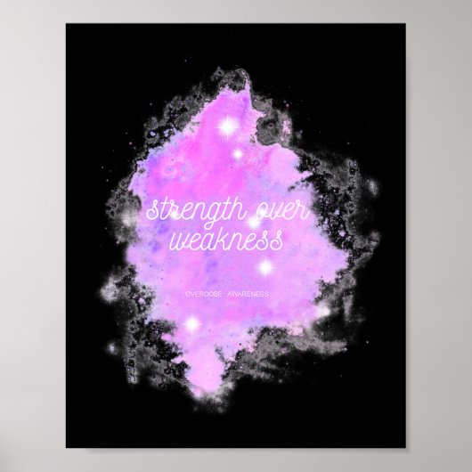 Strength Over Weakness Galaxy - Overdose Awareness Poster (Voorkant)
