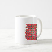 Strength Scripture Red Floral Pattern Koffiemok (Voorkant rechts)